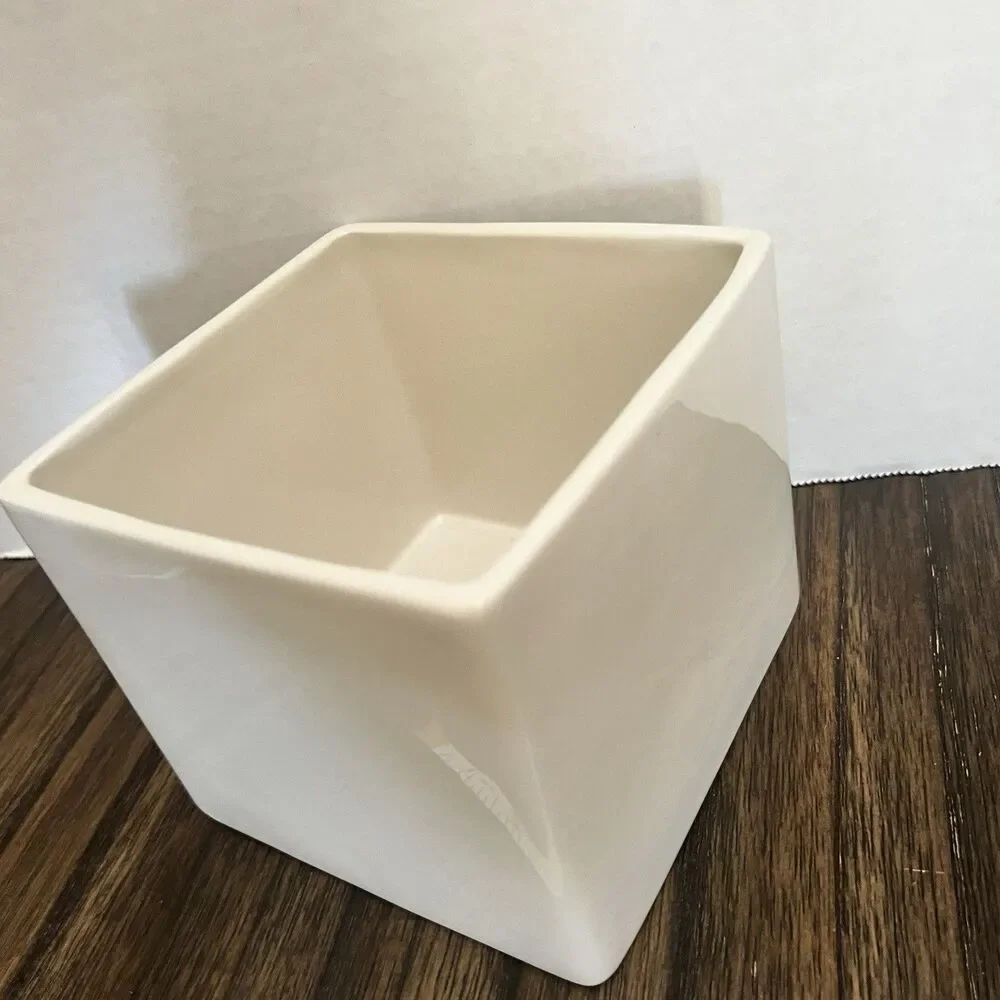 FTD HAPPY BIRTHDAY RECTANGULAR PLANTER CONTAINER VASE pride rainbow colors ivory